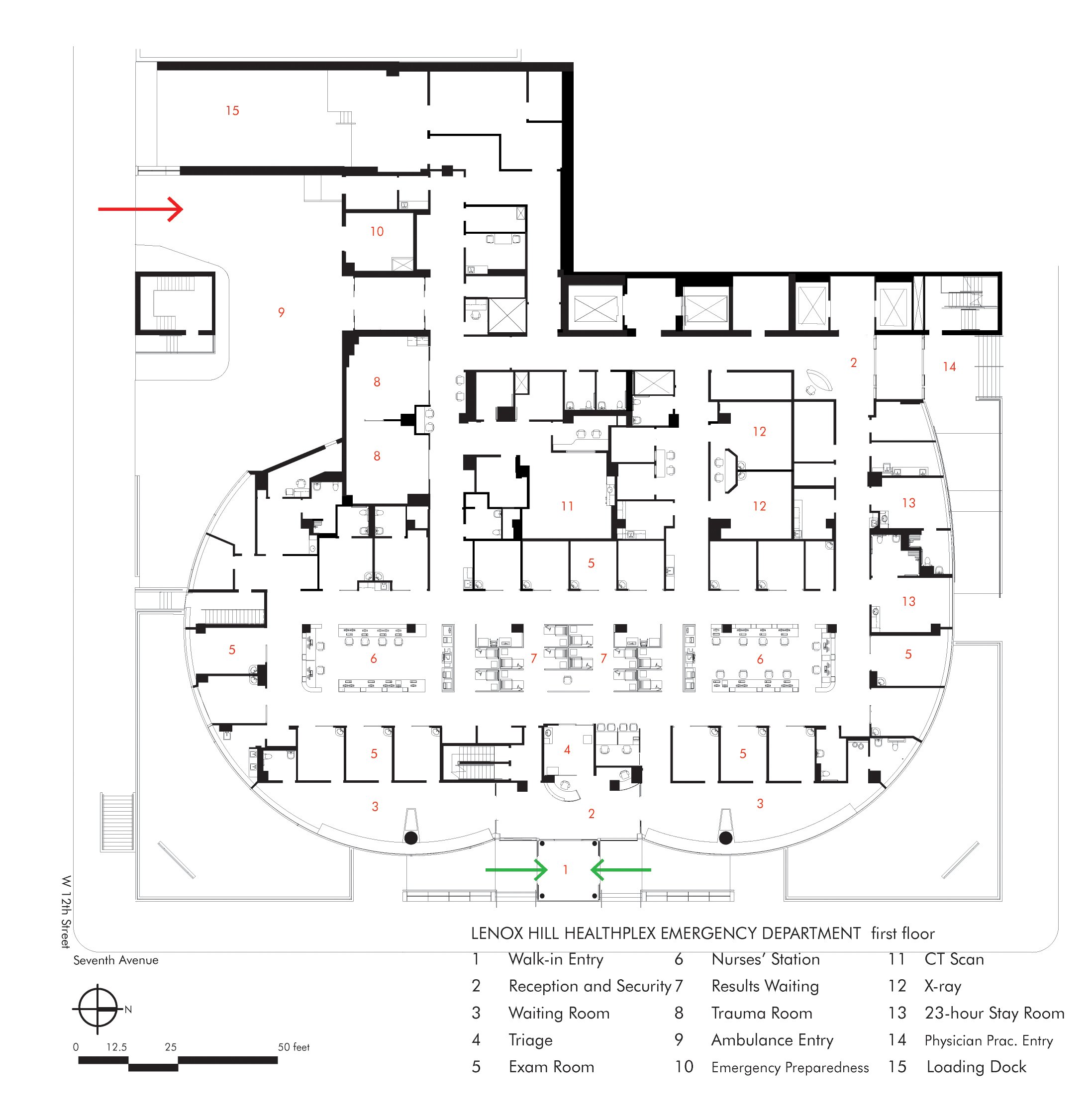 Floor Plan for Lenox Health Greenwich Village